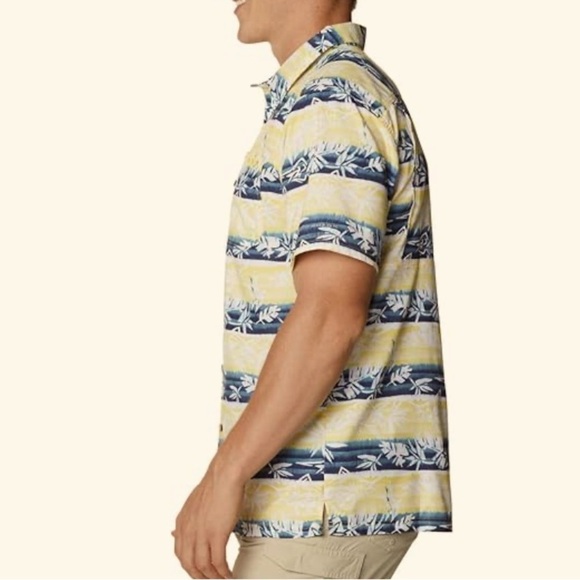 Columbia Men's PFG Omni-Shade Super Slack Tide Camp Shirt yellow/blue size M - Picture 3 of 12